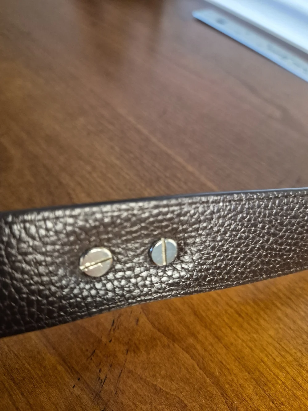 Men's Dark Brown Leather Belt with Silver Western Buckle Size 46